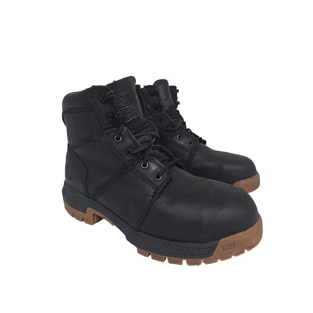 Timberland Men's PRO TB0A66D3EMW Montauk 6" Steel Toe Work Boot Black Size 8W